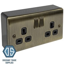 Antique Brass 2 Gang Double