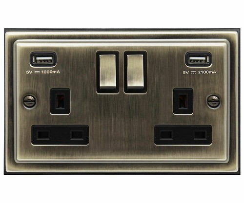 Double wall plug - socket, gang