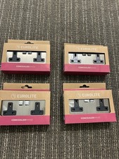 4x Antique Brass Plug Sockets