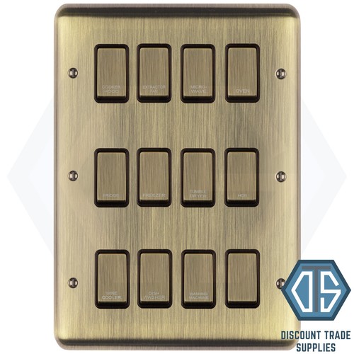 Antique brass screwed switches - brass,