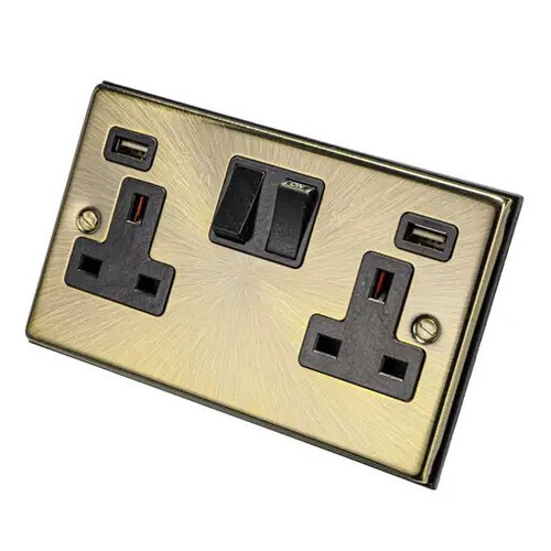 Antique brass sockets - antique, switches
